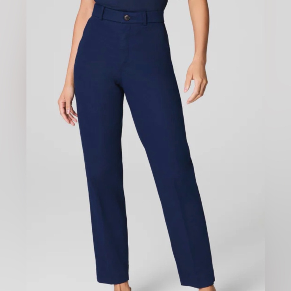 Spanx Slim Straight Pants Size Small Stretchy Blue Ankle‎ High waist